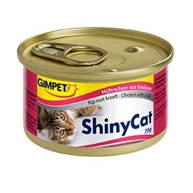 Gimpet ShinyCat (Джимпет Шайни Кэт). Консервы для кошек с курицей и крабами в желе, 70 гр