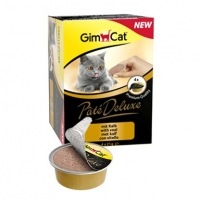 Gim Cat Pate Deluxe (Джимкэт Пейт Делюкс). Консервы для кошек с телятиной, 5 шт. х 21 гр