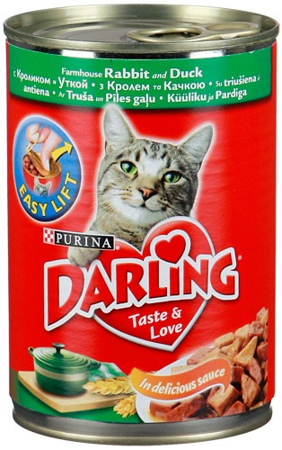 Darling (Дарлинг). Консервы для кошек с кроликом и уткой, 400 гр.