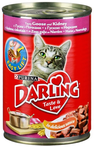 Darling (Дарлинг). Консервы для кошек c гусем и почками, 400 гр.