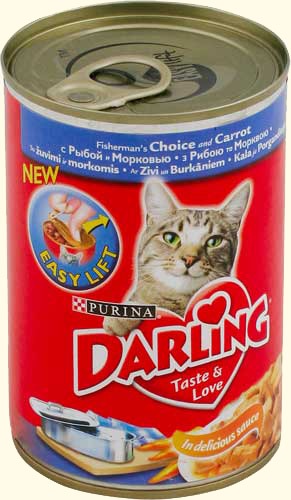 Darling (Дарлинг). Консервы для кошек c рыбой и морковкой, 400 гр