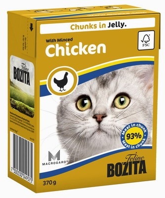 Bozita (Бозита) Feline. Кусочки в желе с рубленой курицей для кошек, 370 гр