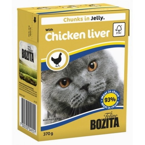Bozita (Бозита) Feline. Кусочки в желе с куриной печенью для кошек, 370 гр