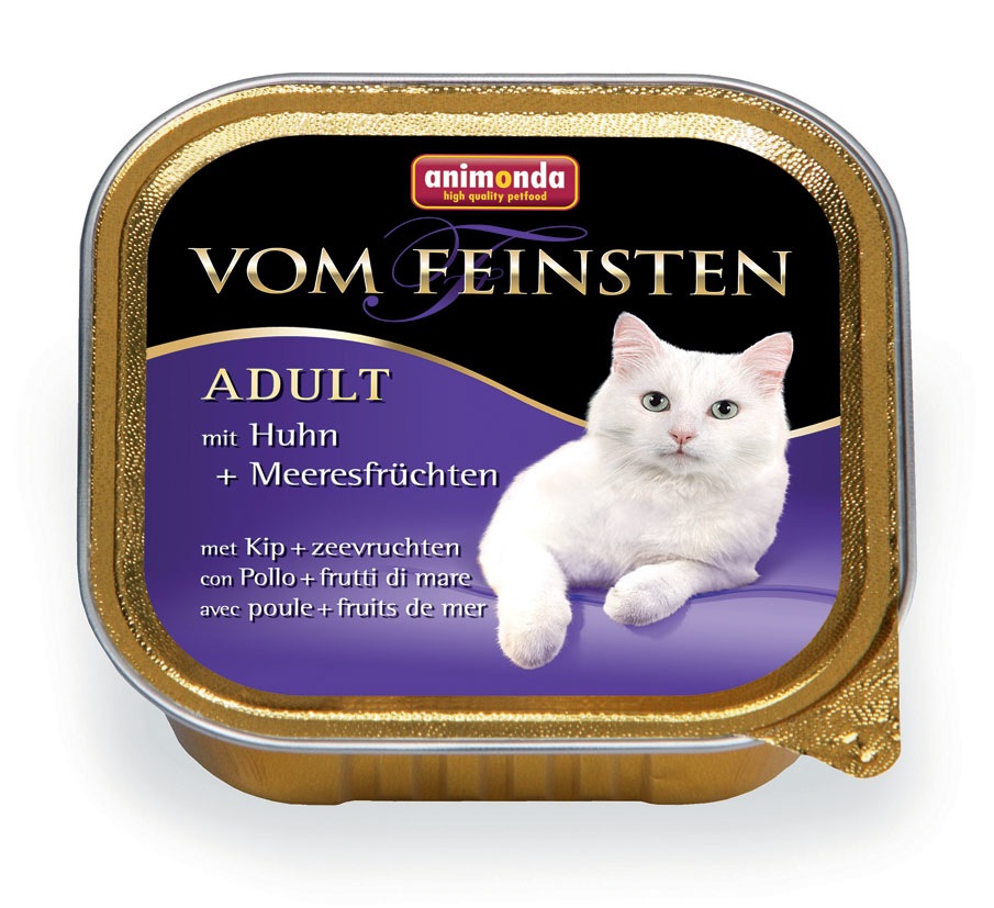 Animonda Vom Feinsten (Анимонда Вом Фейштн) Adult. Консервы для кошек с курицей и морепродуктами, 100 гр