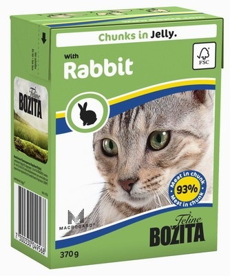 Bozita (Бозита) Feline. Кусочки в желе с кроликом для кошек, 370 гр