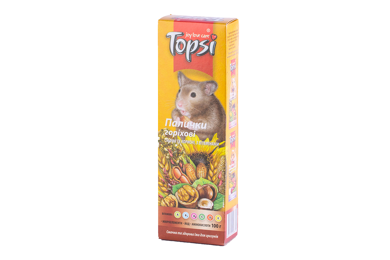 Палочки ореховые для грызунов, 100 г. TM 'Topsi'