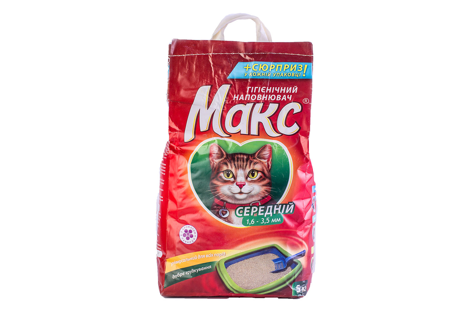 Гигиенический наполнитель туалетов для котов МАКС, средний, 5кг