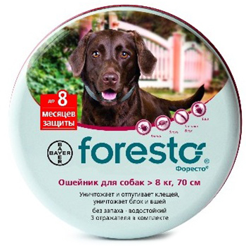 Foresto (Форесто). Ошейник противопаразитарный для собак и кошек, 70см