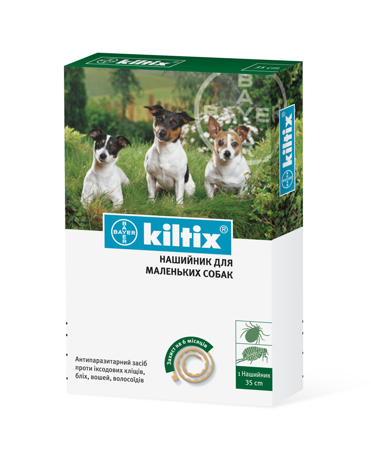 Kiltix (Килтикс). Ошейник противопаразитарный для малых пород собак, 35 см. Bayer (Байер)