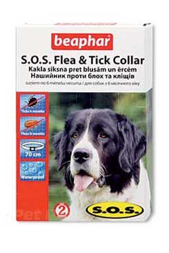 Beaphar SOS (Бифар СОС) Flea and Tick Collar. Ошейник противопаразитарный для собак, 70 см