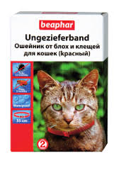 Beaphar (Бифар) Ungezieferband. Ошейник противопаразитарный для кошек, красный, 35 см