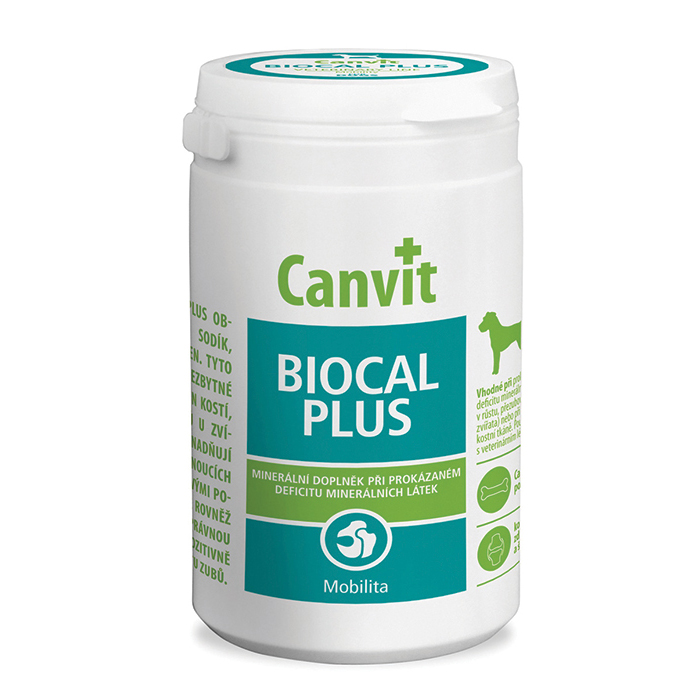 Canvit Biocal Plus. Добавка при дефиците минеральных веществ, после переломов для формирования костной ткани для собак, 230 гр