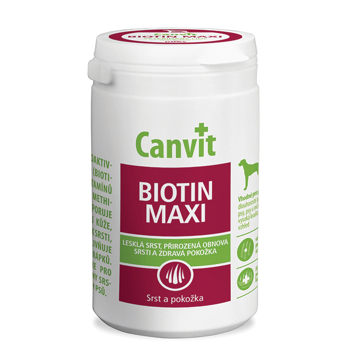 Canvit Biotin Maxi. Добавка для здоровья кожи и шерсти для собак крупных пород, 230 гр