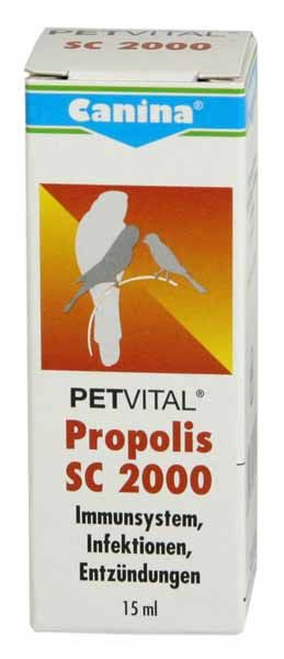 Canina (Канина) Petvital Supra Gel SC 2000 Propolis - Препарат для птиц для укрепления иммунной системы, при инфекционных и воспалительных заболеваниях, 15 мл