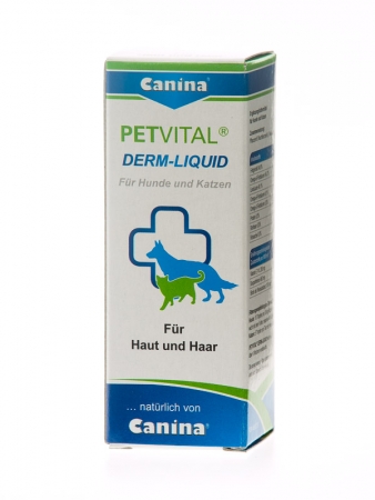 Petvital Derm Liguid. Препарат для устранения проблем с кожей и шерстью у собак и кошек, 25 мл. Canina (Канина)
