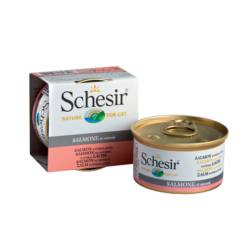 Schesir (Шезир) Cat. Консервы для кошек с лососем в собственном соку, 85 гр