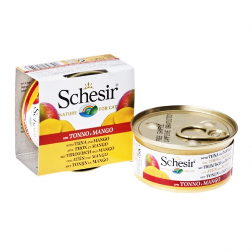 Schesir (Шезир) Cat. Консервы для кошек с тунцом и манго, 75 гр