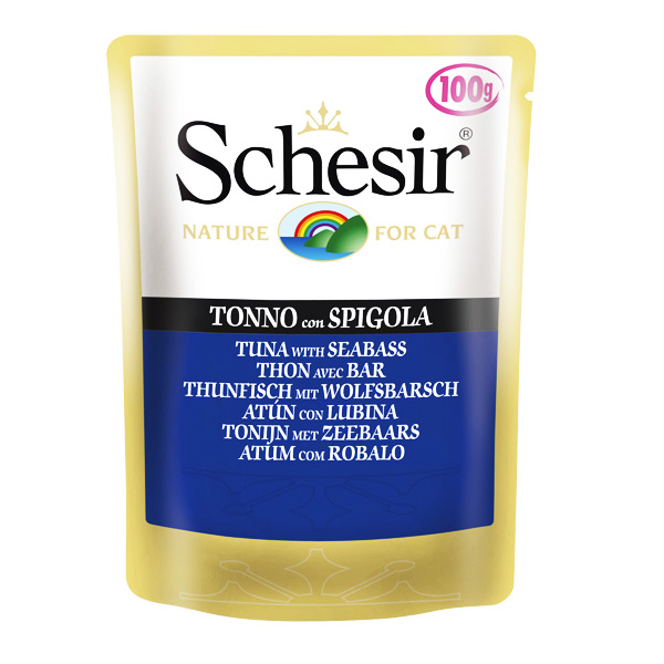 Schesir (Шезир) Cat. Консервы для кошек с тунцом и морским окунем, 100 гр