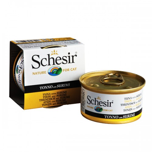 Schesir (Шезир) Cat. Консервы для кошек с тунцом и сурими, 85 гр