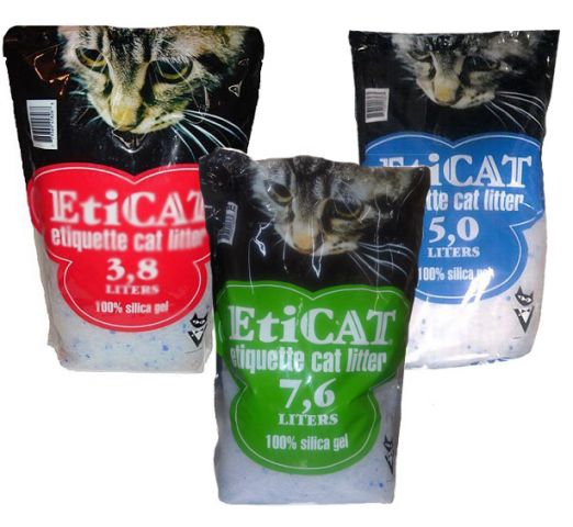 Eticat (ЭтиКэт). Силикагелевый наполнитель для кошачьего туалета, 3,8 л