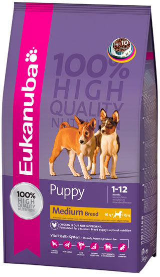 Eukanuba (Эукануба) Puppy Medium Breed. Сухой корм для щенков средних пород, 3 кг