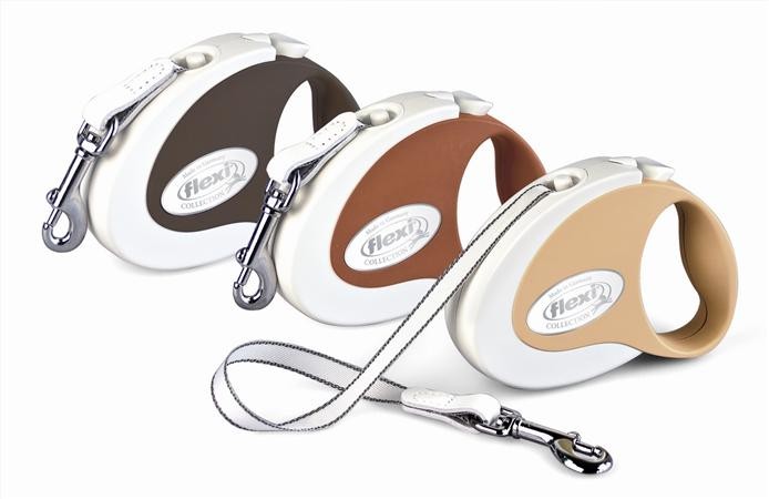 Поводок-рулетка Collection Coffee S (3 м, лента, до 12 кг, Espresso). Flexi (Флекси)