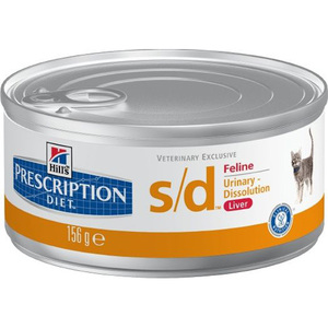 Hills (Хилс) Prescription Diet Feline s/d. Консервированный диетический корм для кошек для лечения и профилактики мочекаменной болезни, 156 г