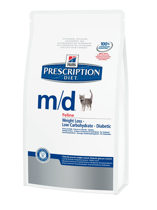 Hills (Хилс) Prescription Diet Feline m/d. Сухой диетический корм для кошек при сахарном диабете или избыточном весе, 1,5 кг