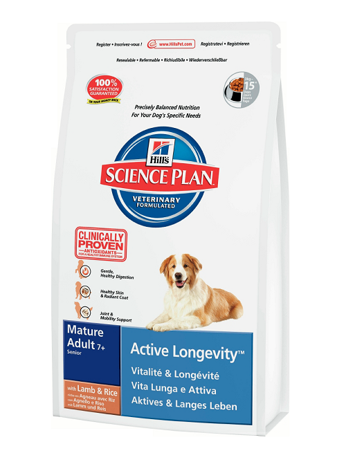 Hills (Хилс) Mature Adult 7+ Active Longevity Lamb and Rice. Сухой корм для пожилых собак от 7 лет с ягненком и рисом, 3 кг