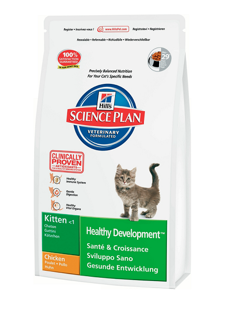 Hills (Хилс) Kitten Healthy Development Chicken. Сухой корм с курицей для котят, беременных и кормящих кошек, 0,4 кг