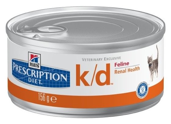 Hills (Хилс) Prescription Diet Feline k/d. Консервированный диетический корм для кошек при заболевании почек, 156 гр