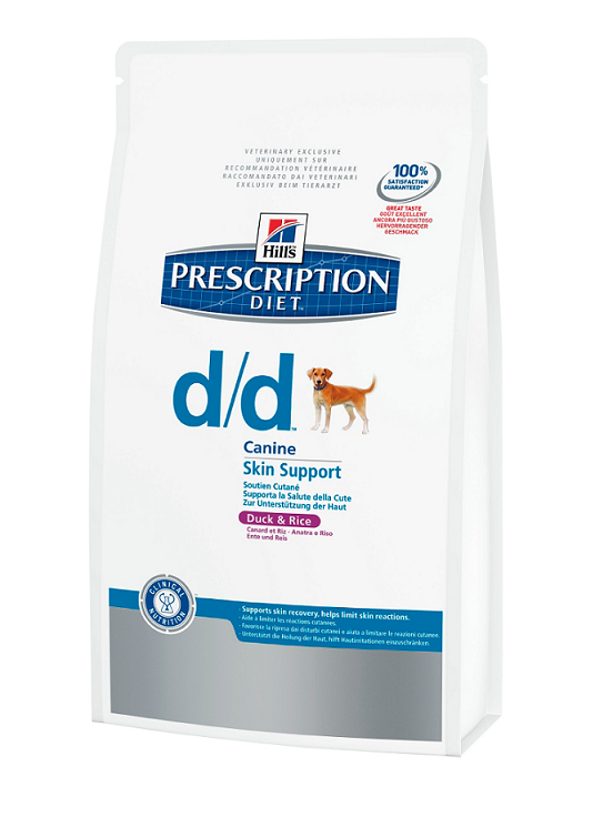 Hills (Хилс) Prescription Diet Canine d/d. Сухой диетический корм с уткой и рисом для собак с пищевой чувствительностью, 2 кг