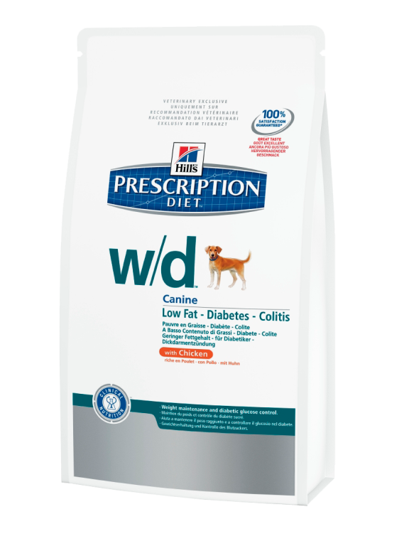 Hills (Хилс) Prescription Diet Canine w/d. Сухой диетический корм для собак для предотвращения ожирения, колитов, сахарного диабета, 2 кг