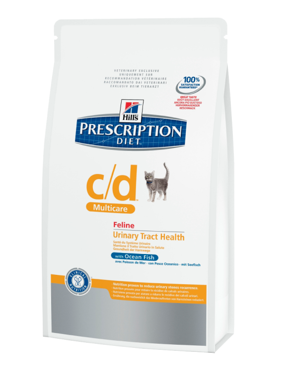 Hills (Хилс) Prescription Diet Feline с/d. Сухой диетический корм для кошек с океанической рыбой для профилактики мочекаменной болезни, 1,5 кг