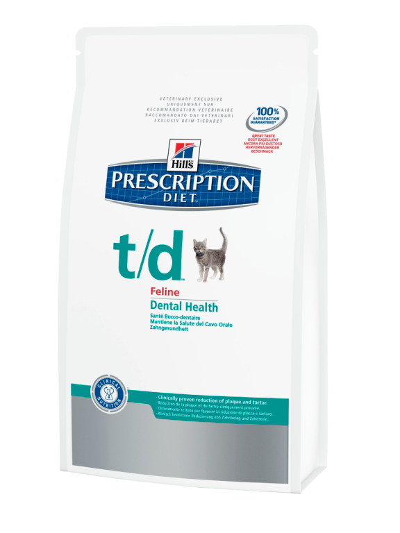Hills (Хилс) Prescription Diet Feline t/d. Сухой диетический корм для кошек для поддержания здоровья ротовой полости, 5 кг