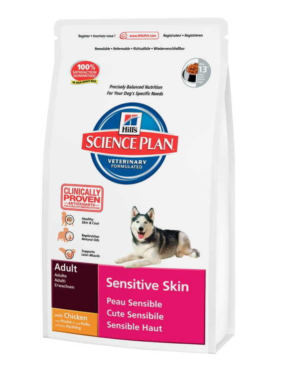 Hills (Хилс) Sensitive Skin. Сухой корм для взрослый собак с проблемами кожи и шерсти, 3кг