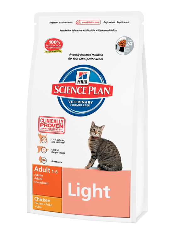 Hills (Хилс) Adult Light. Сухой корм для взрослых кошек, склонных к избіточному весу, 0,3 кг