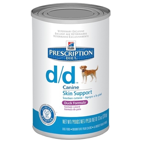 Hills (Хилс) Prescription Diet Canine d/d. Консервированый диетический корм для собак при заболеваниях кожи и шерсти, пищевой непереносимости, 0,370 кг