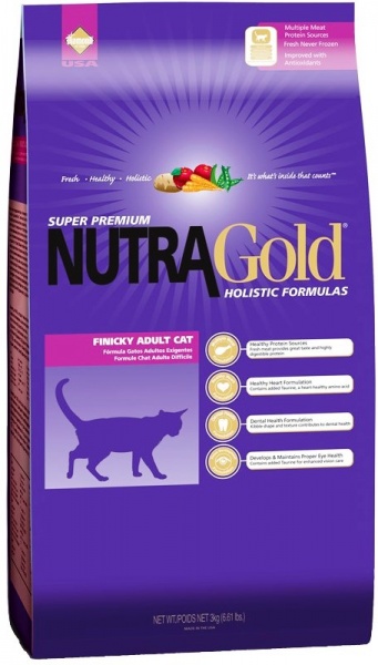 Nutra Gold (Нутра Голд) Finicky. Сухой корм для привередливых взрослых кошек (фиолетовая), 1 кг