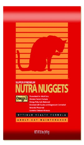 Nutra Nuggets (Нутра Нагетс) Active Hairball. Сухой корм для взрослых активных кошек для выведения шерсти (красная), 1 кг