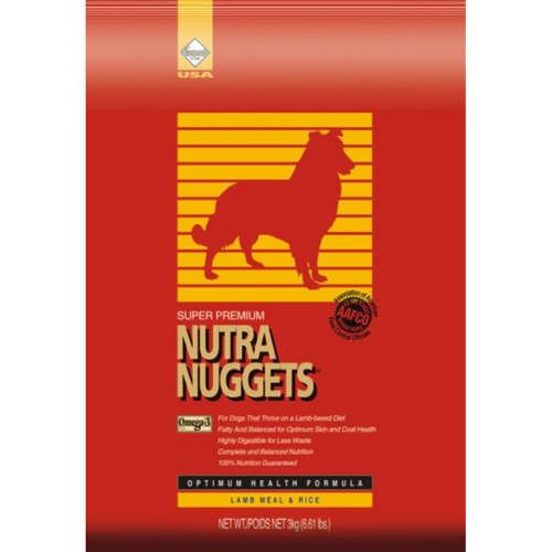 Nutra Nuggets (Нутра Нагетс) Lamb&Rice. Сухой корм для собак склонных к пищевой аллергии с ягенком (красная), 3 кг