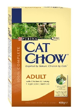 Cat Chow (Кэт Чау) Adult. Сухой корм для взрослых кошек с индейкой и курицей, 0,4 кг