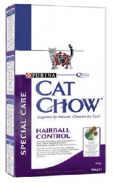 Cat Chow (Кэт Чау) Special Care Hairball Control. Сухой корм для взрослых кошек для выведения шерсти, 0,4 кг