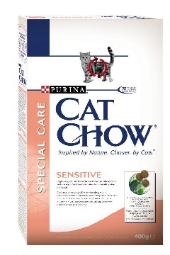 Cat Chow (Кэт Чау) Special Care Sensitive. Сухой корм для взрослых кошек с чувствительным пищеварением, 0,4 кг