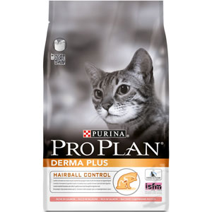 Pro Plan (Про План) Derma Plus. Сухой корм для взрослых кошек для чувствительной кожи с лососем, 0,4 кг