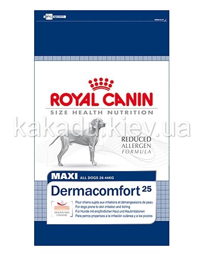 Royal Canin (Роял Канин) Maxi Dermacomfort. Сухой корм для собак крупных пород, склонных к кожным раздражениям и зуду, 3 кг