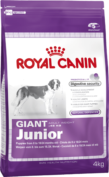 Royal Canin (Роял Канин) Giant Junior. Сухой корм для щенков гигантских пород с 8 до 18/24 месяцев, 4 кг