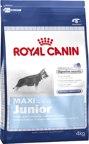 Royal Canin (Роял Канин) Maxi Junior. Сухой корм для щенков крупных пород от 2 до 15 месяцев, 4 кг