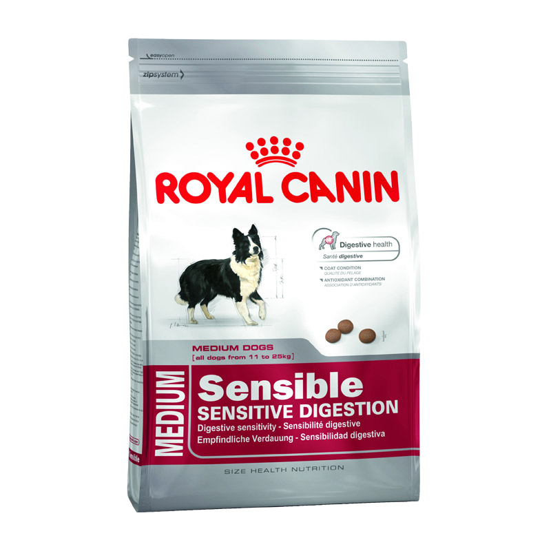 Royal Canin (Роял Канин) Medium Sensible. Сухой корм для собак средних пород с чувствительным пищеварением, 4кг