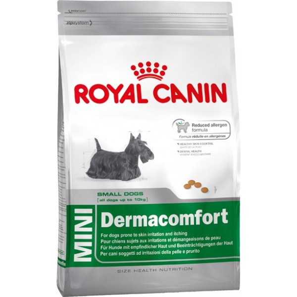 Royal Canin (Роял Канин) Mini Dermacomfort. Сухой корм для собак малых пород, склонных к кожным раздражениям и зуду, 0.5 кг